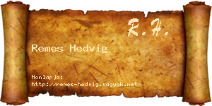 Remes Hedvig névjegykártya